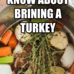 Turkey brine in a large pot. 