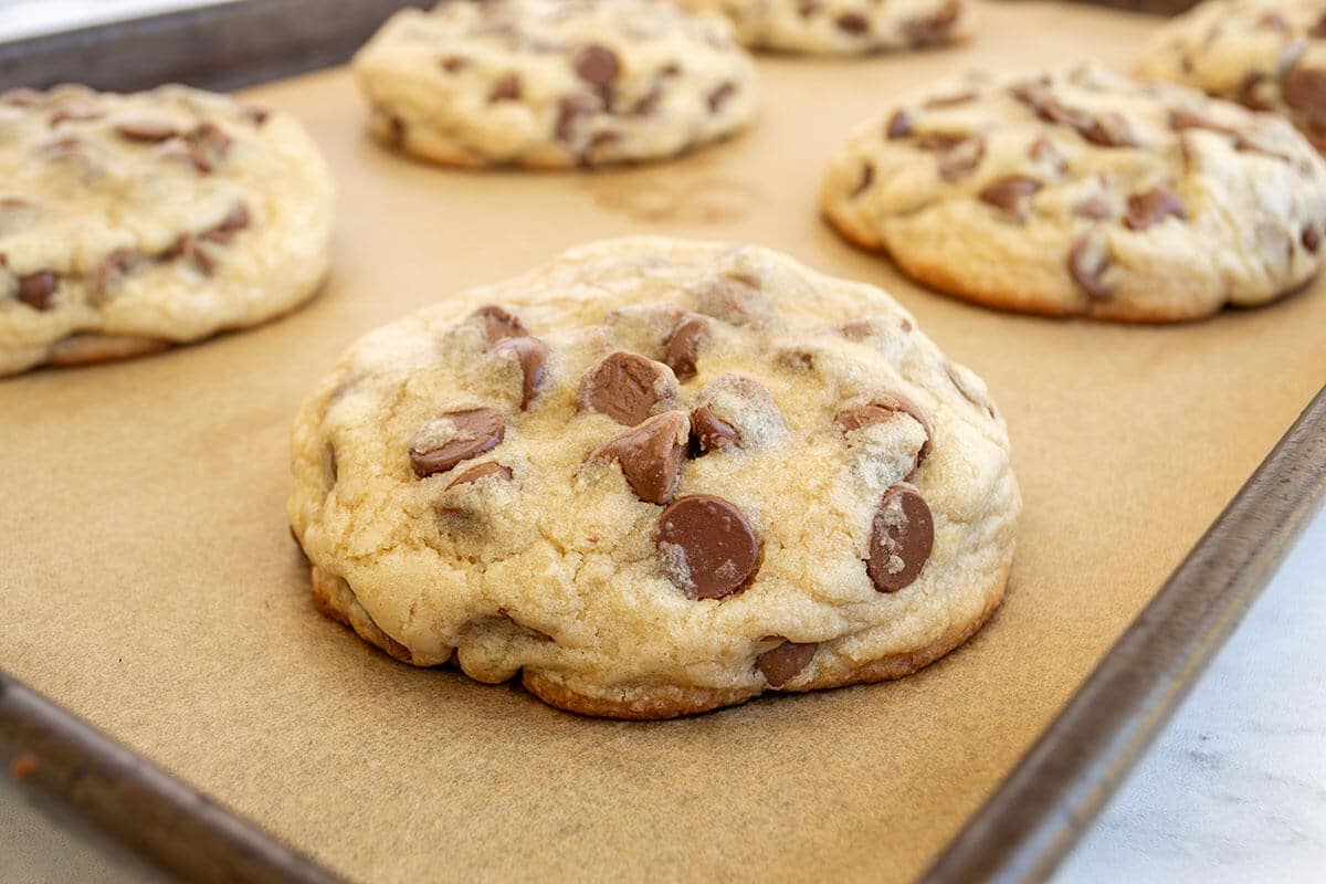 Cookies on parchment paper
