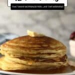A stack of pancakes topped with a pat of butter and syrup sits on a plate, with the text "12 Pancakes" and "Southern" branding at the bottom.
