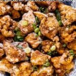 A plate of fried chicken pieces garnished with chopped green onions, with text overlay: "19 Recipes That Make Chicken Interesting Again.