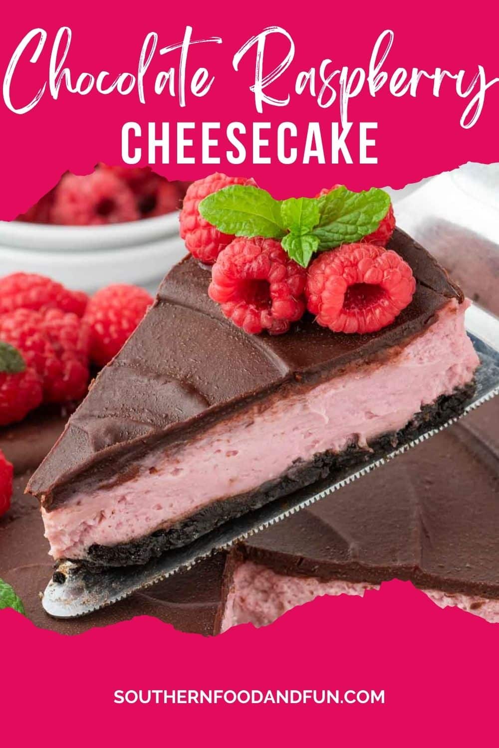 Chocolate Raspberry Cheesecake - Southern Food and Fun