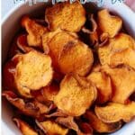 A bowl filled with crispy sweet potato chips. Text above reads, "10 Crunchy Snacks That Add Fun to Every Bite." Southern logo at the bottom.