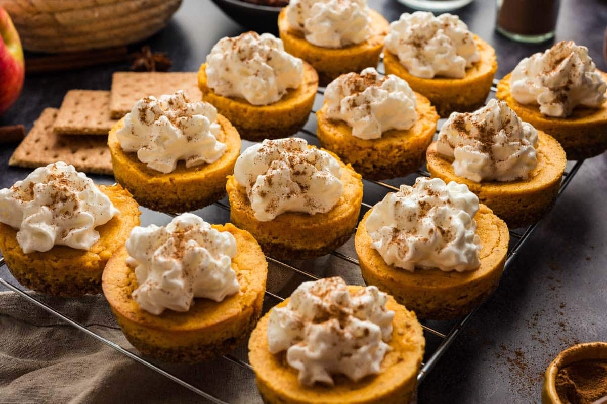 Pumpkin Cheesecake Bites: creamy, spiced treats with buttery crust.